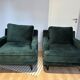 Set of 2 green velvet armchairs Camif