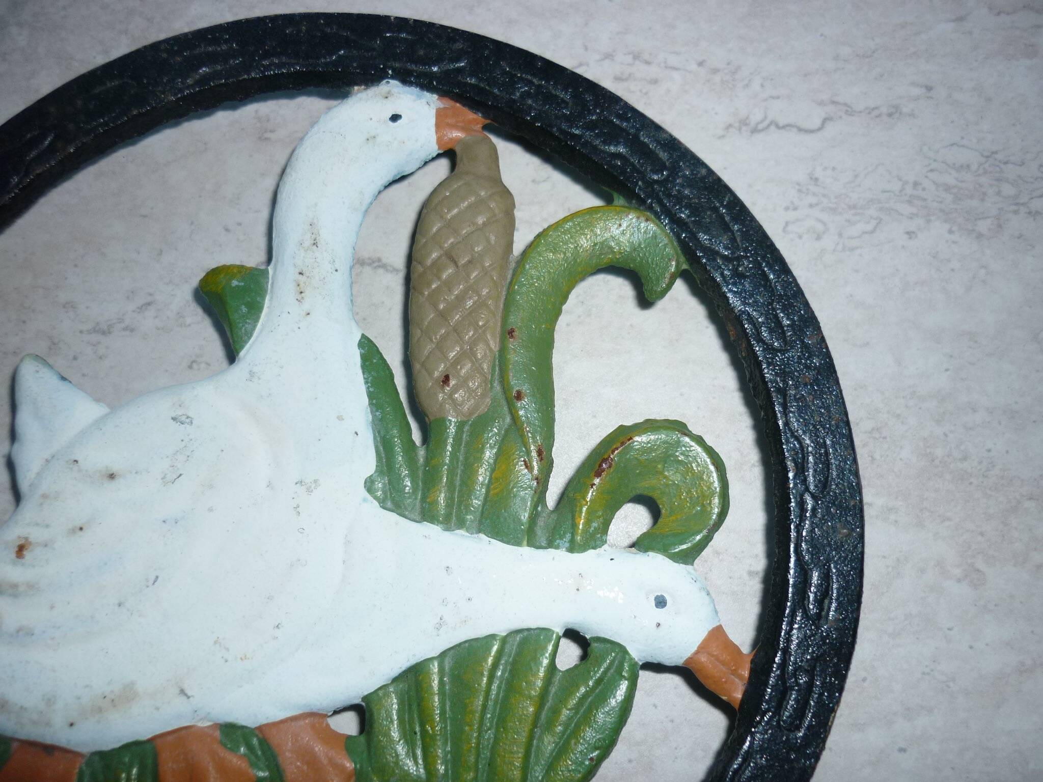 Cast iron “Geese” trivet