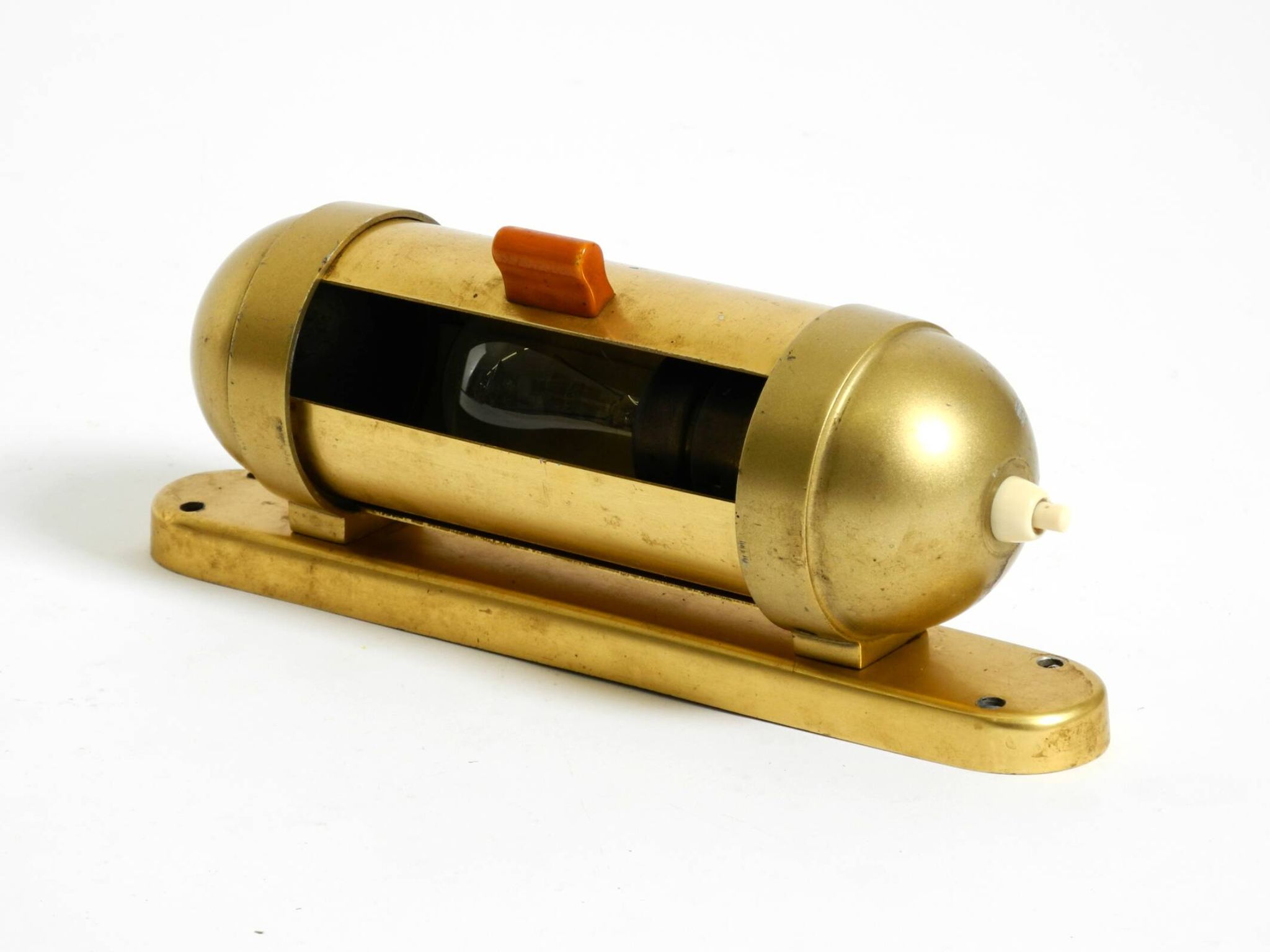 Original 1930s cabin submarine wall lamp in streamlined design