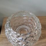 Vintage molded glass ball lamp globe faceted diamond portable suspension