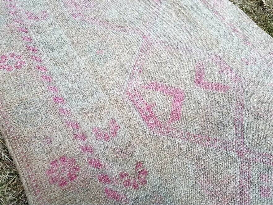 Vintage Turkish hallway rug 88x407 cm