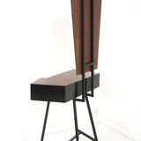 Coiffeuse années 50 en métal laqué noir et formica