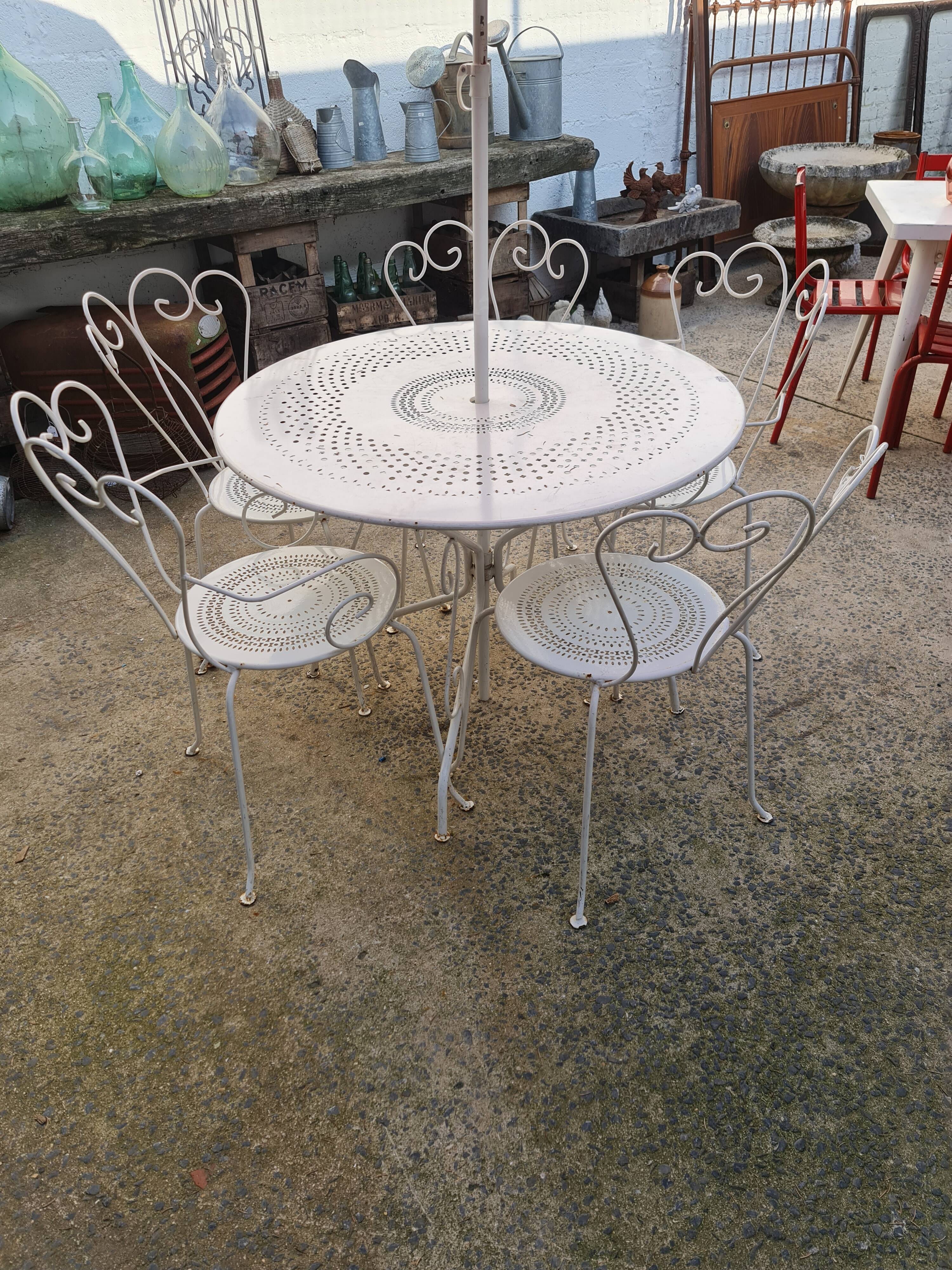 Salon de jardin fer forgé blanc