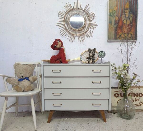 Commode Aileron Pied Compas 1960 Design vintage