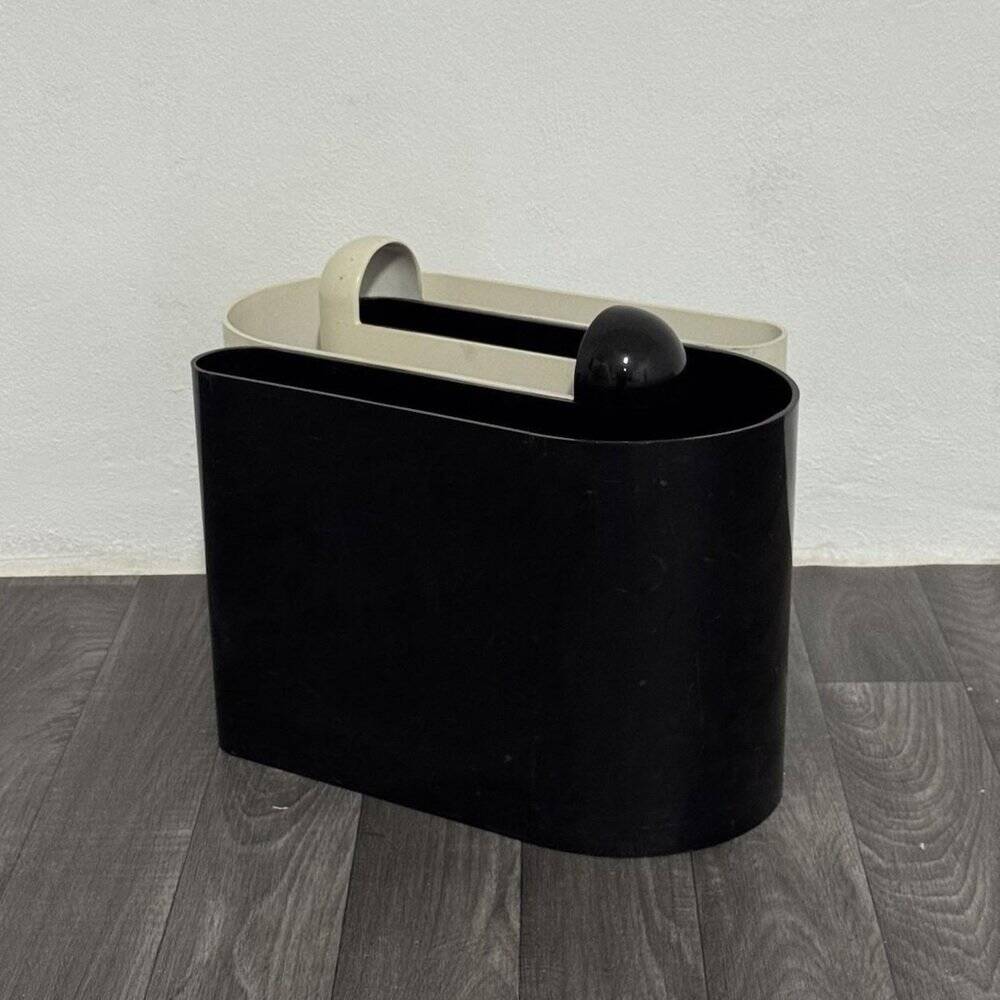 White and Black Magazine Rack by Rodolfo Bonetto for Bilumen, 1960s