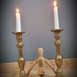 Duo of brass candlesticks 60