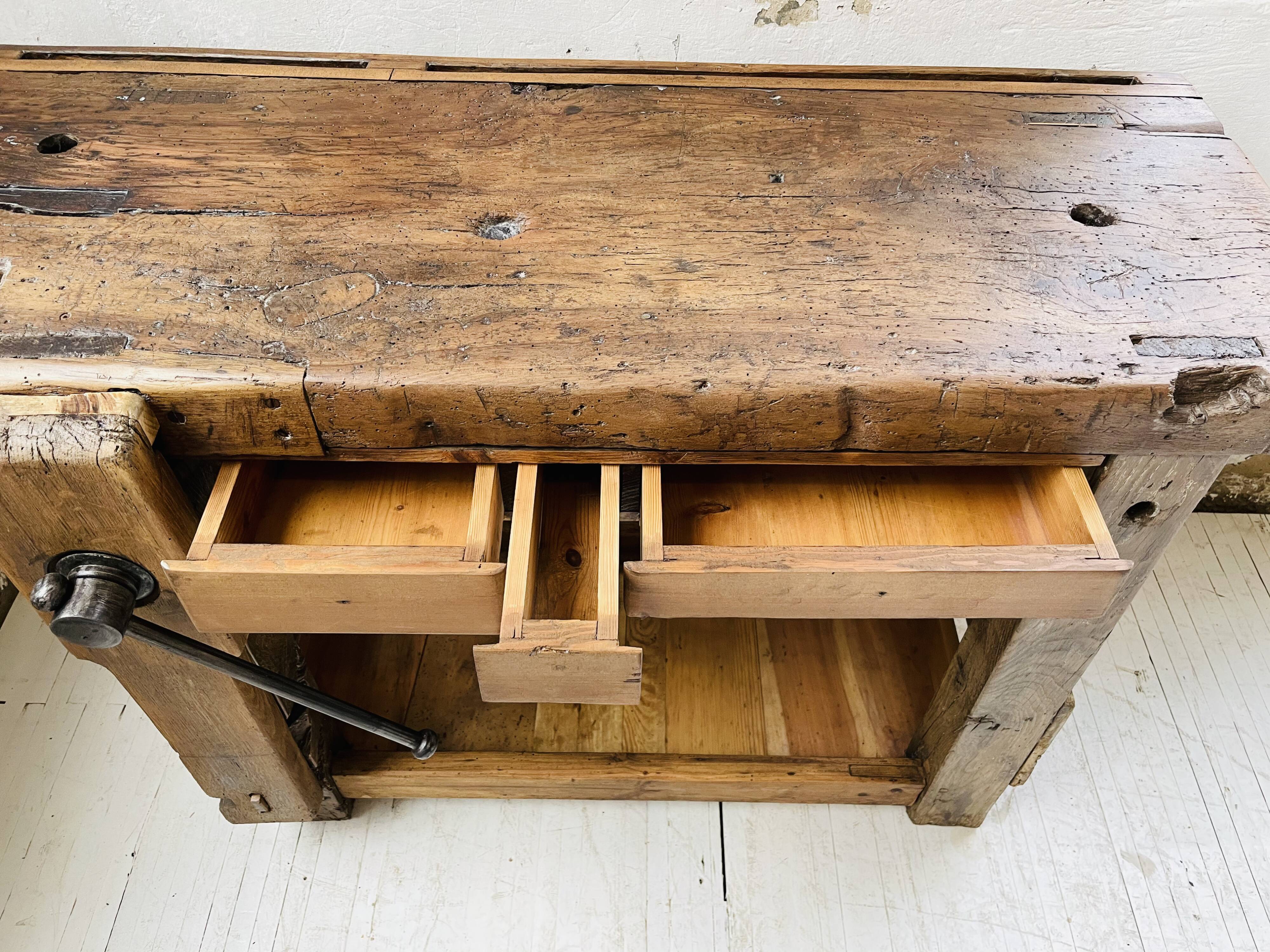 Small oak workbench
