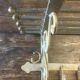 White wrought iron coat and hat rack