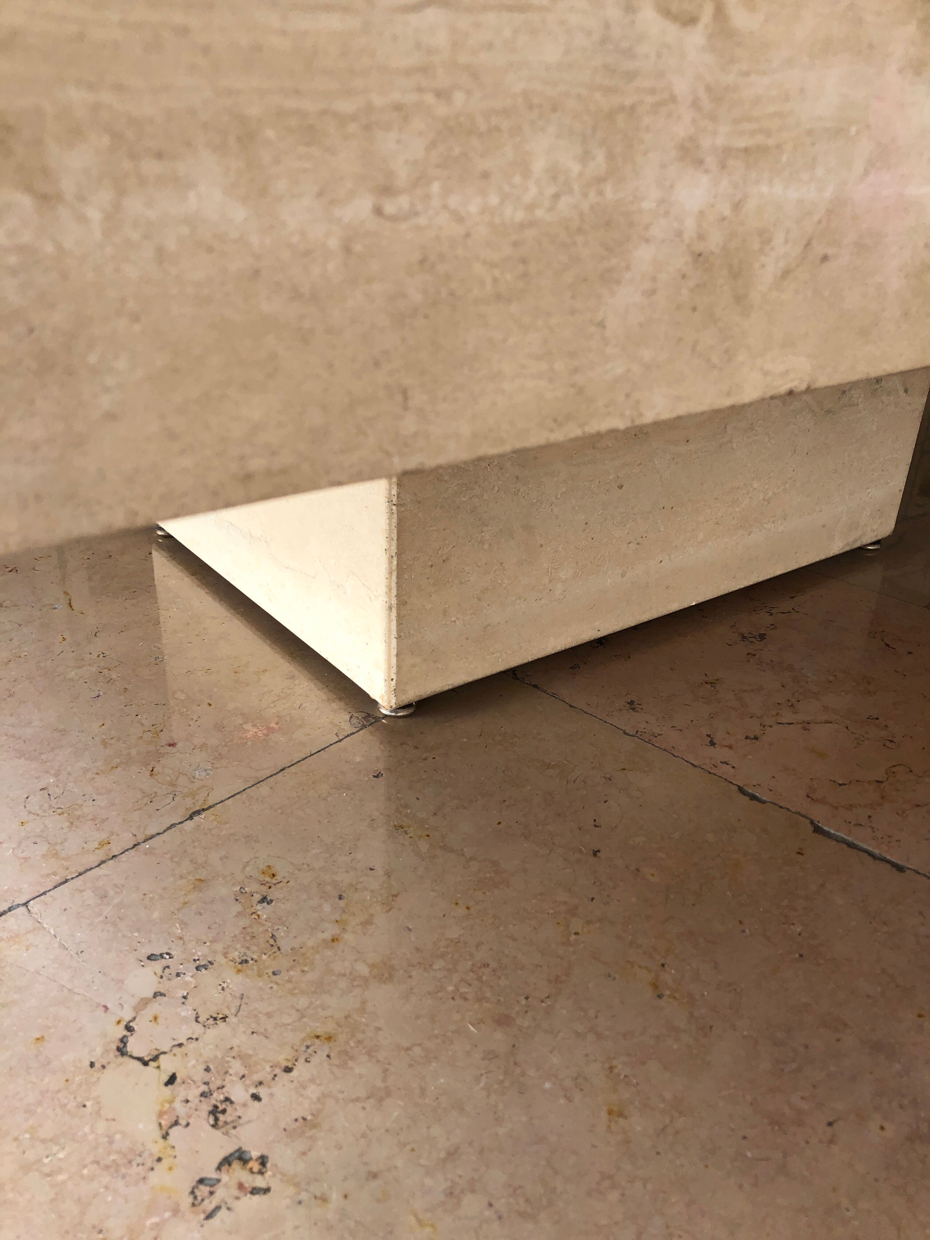 Rectangular travertine coffee table