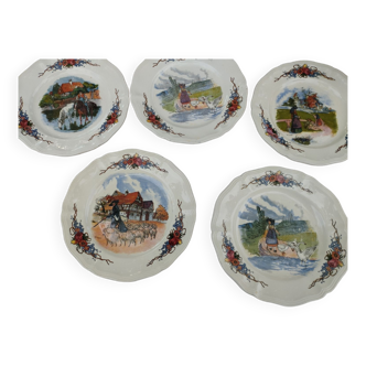 Alsatian plates Obernai earthenware Sarreguemines