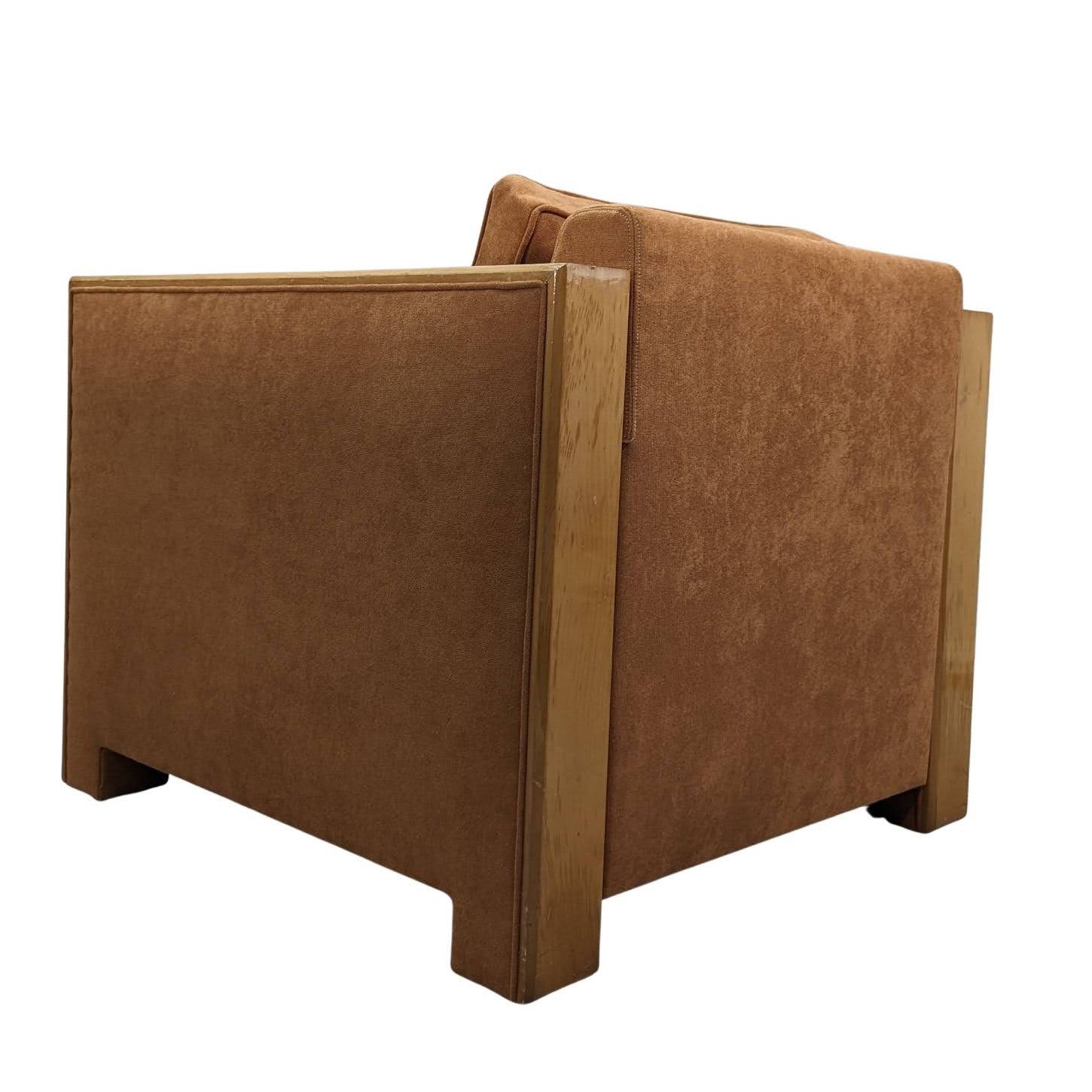 Club chairs Hugues Chevalier sycamore and suede