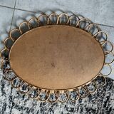 Rattan mirror flower shape