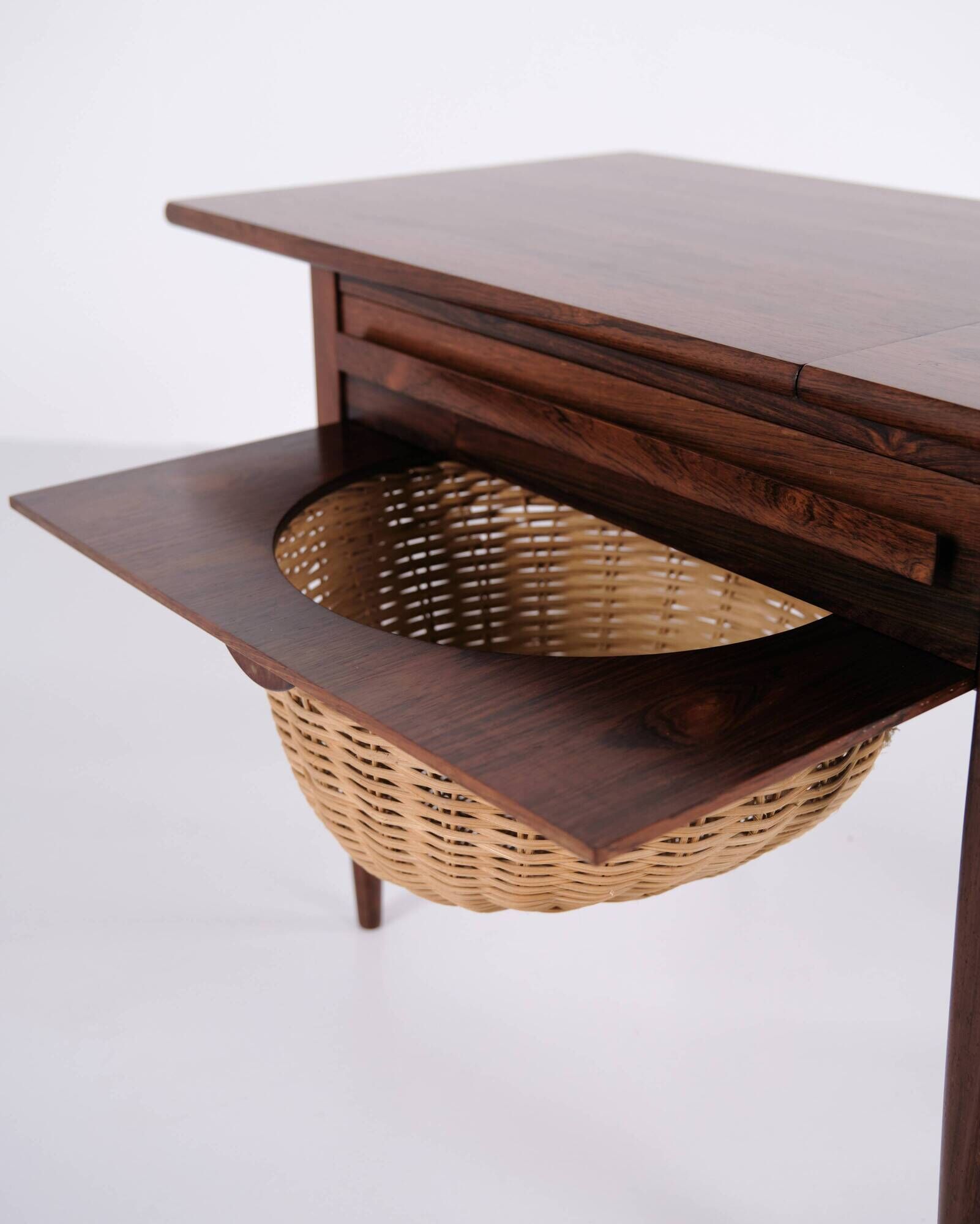 Foldable sewing table with drawer - Rosewood - Johannes Andersen - Silkeborg Furniture Factory - 1960s