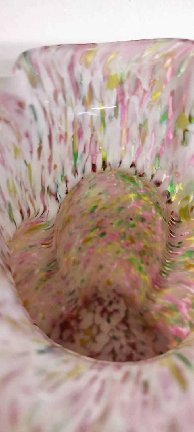 Par de jarrones de cristal de Murano. Italia, 1940s.