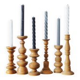 Bougeoirs en bois scandinaves, ensemble de 6
