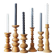 Scandinavian Wooden Candleholders, Set of 6