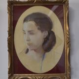 Lucien-Victor Guirand de Scevola (1871-1950) Portrait of a Young Woman, 1928 pastel, oval