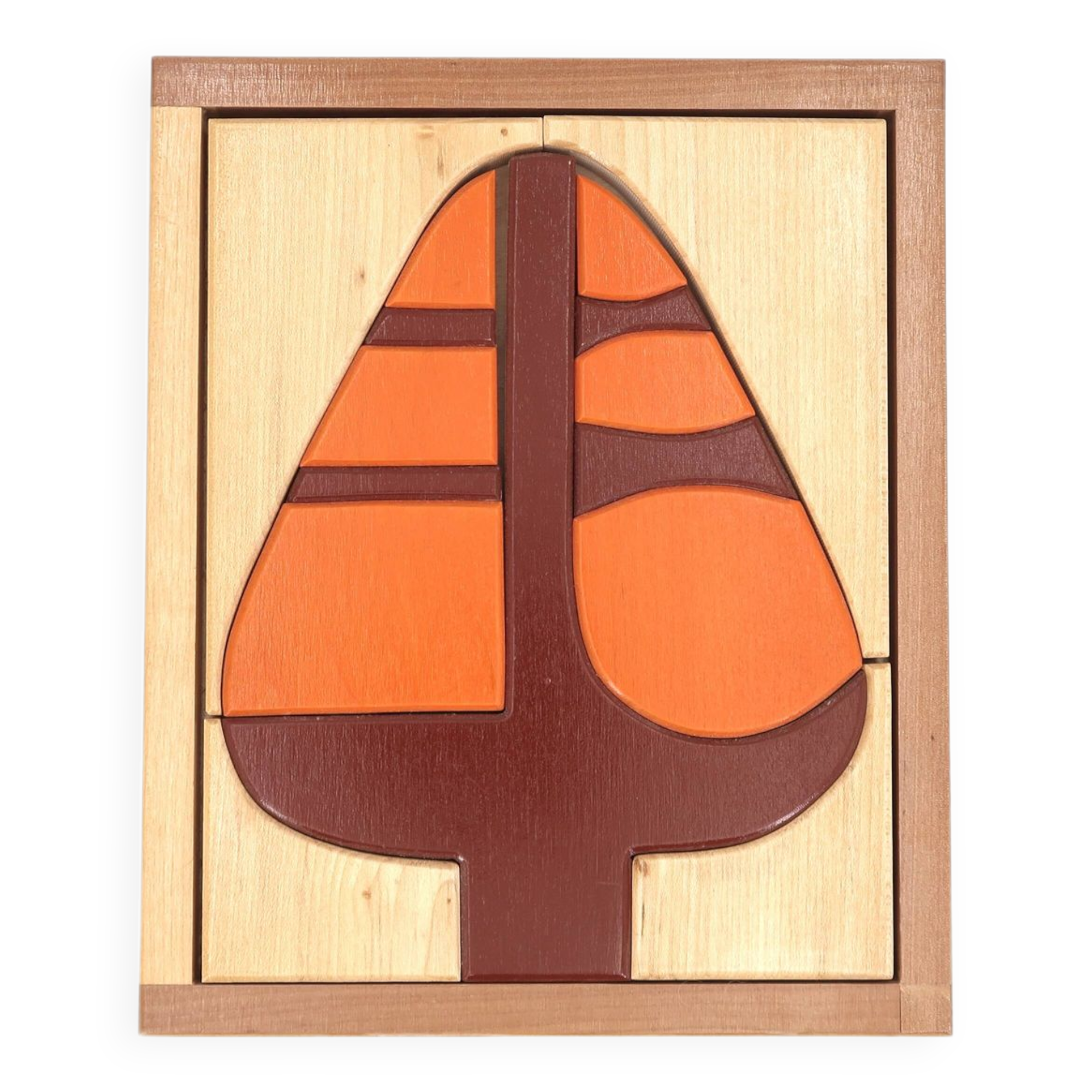 Wooden graphic puzzle "tree", 1970s