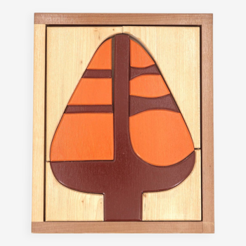 Wooden graphic puzzle "tree", 1970s