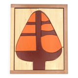 Puzzle graphique en bois " arbre ", années 70