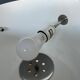 GEPO arch floor lamp with beige 'Bucket' lampshade