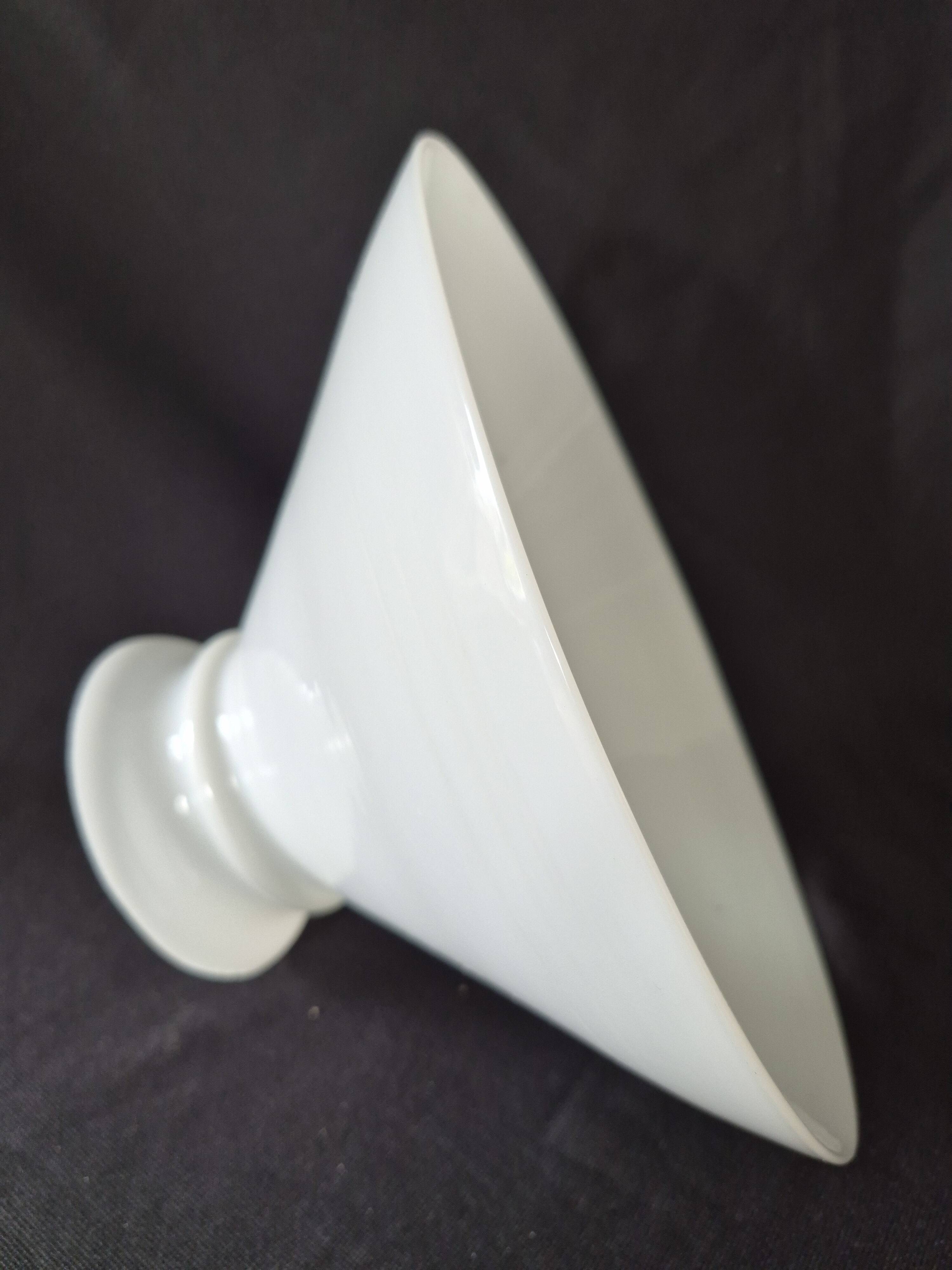 Large vintage white opaline lampshade suspension from the 1940s/50s Ø30cm
