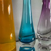 Set of 3 vintage glass paste vases