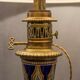 Paire de vases Longwy montés en lampe avec monture en bronze doré, fin XIXe