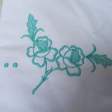 Green CP monogram linen sheet