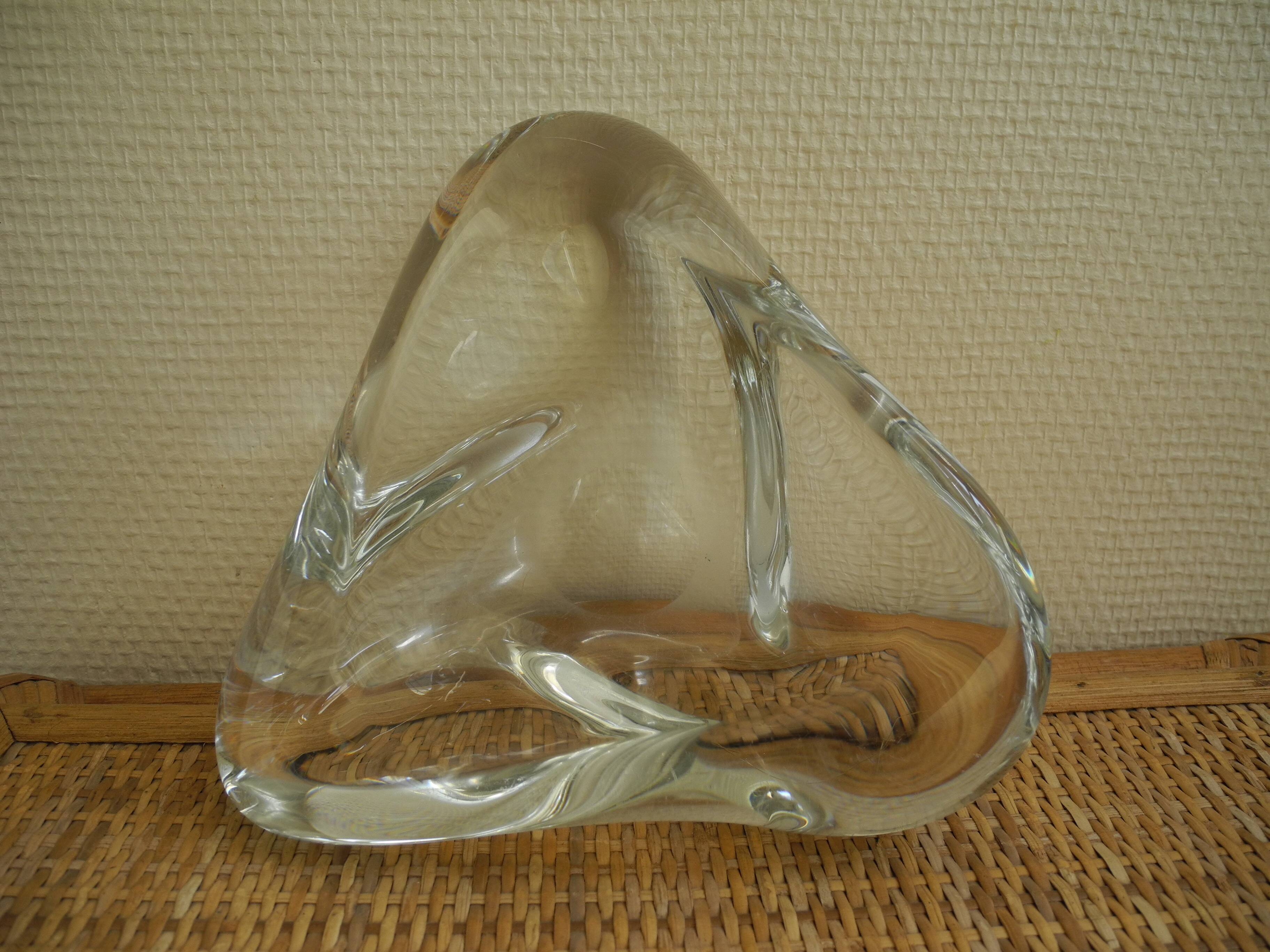 Large Saint Louis crystal empty pocket, vintage cut