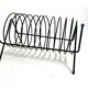 Vintage black lacquered metal magazine rack – 1950s multi-color design