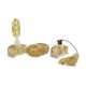 Lead Crystal Amber Perfume Toilet Set Buder Germany