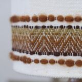 Stoneware lamp, wool lampshade, 70s