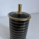 Vintage 1960 black cigarette case with golden stripes - 14 x 7 cm