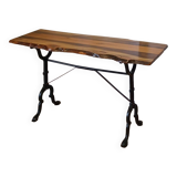 Brutalist walnut top bistro table
