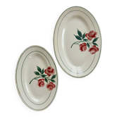 Pair of antique dishes Creil and Montereau Maryse