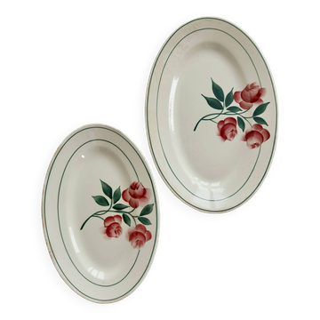Pair of antique dishes Creil and Montereau Maryse