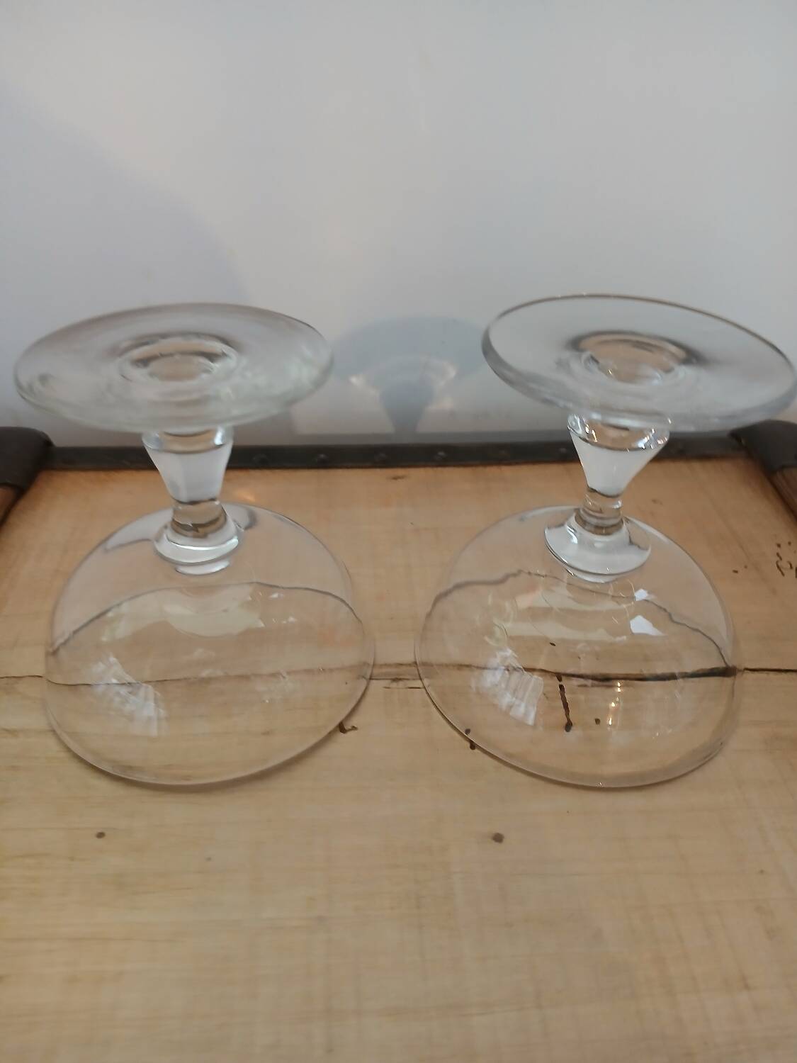 4 antique champagne glasses
