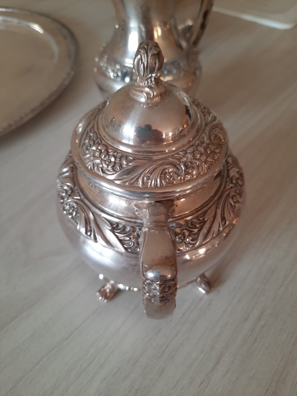Silver metal coffee service