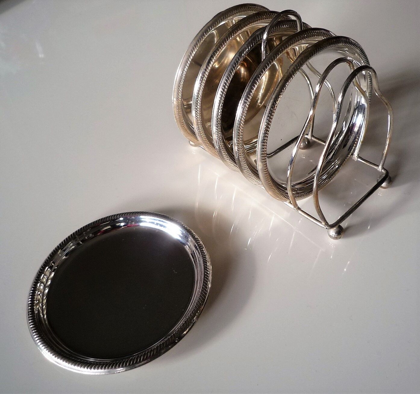 Silver metal coaster 80's