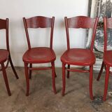 Set de 4 chaises bistrot bois courbé Fischel