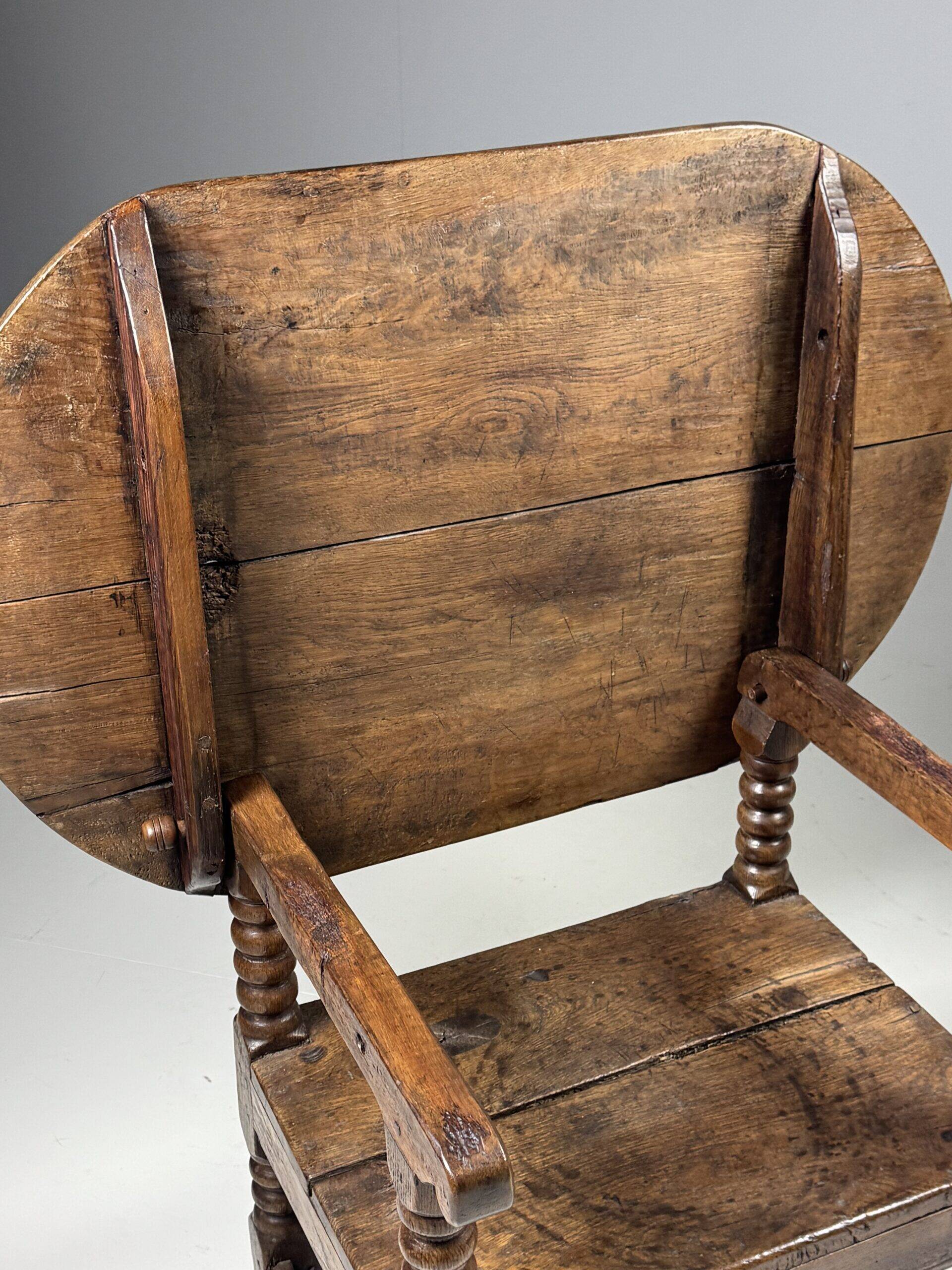 English monk chair table oak 18th century