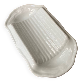 Plat à asperges porcelaine blanche unie