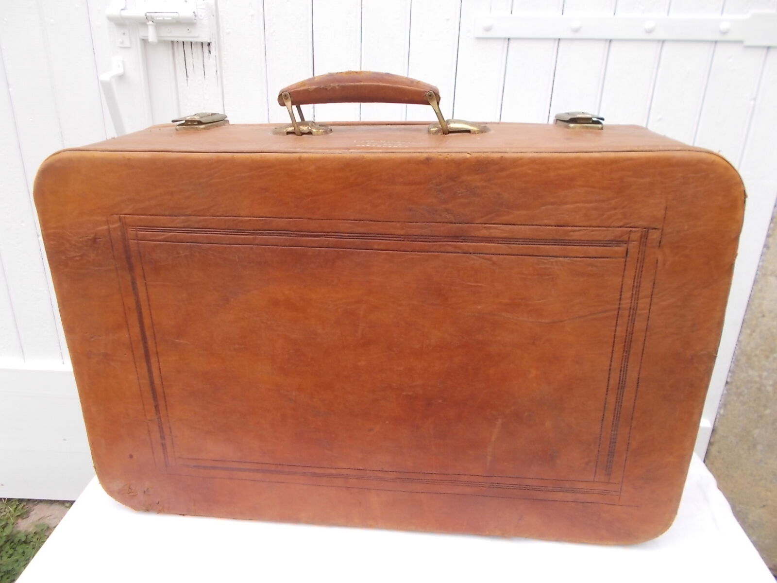 Vintage leather suitcase