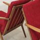 Pair of burgundy boomerang armchairs Antonin Suman Ton Bystrice (Thonet)