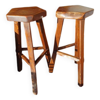 Tabouret brutaliste vintage