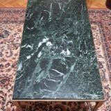 Coffee table in brass and veined green marble from the 1960s.