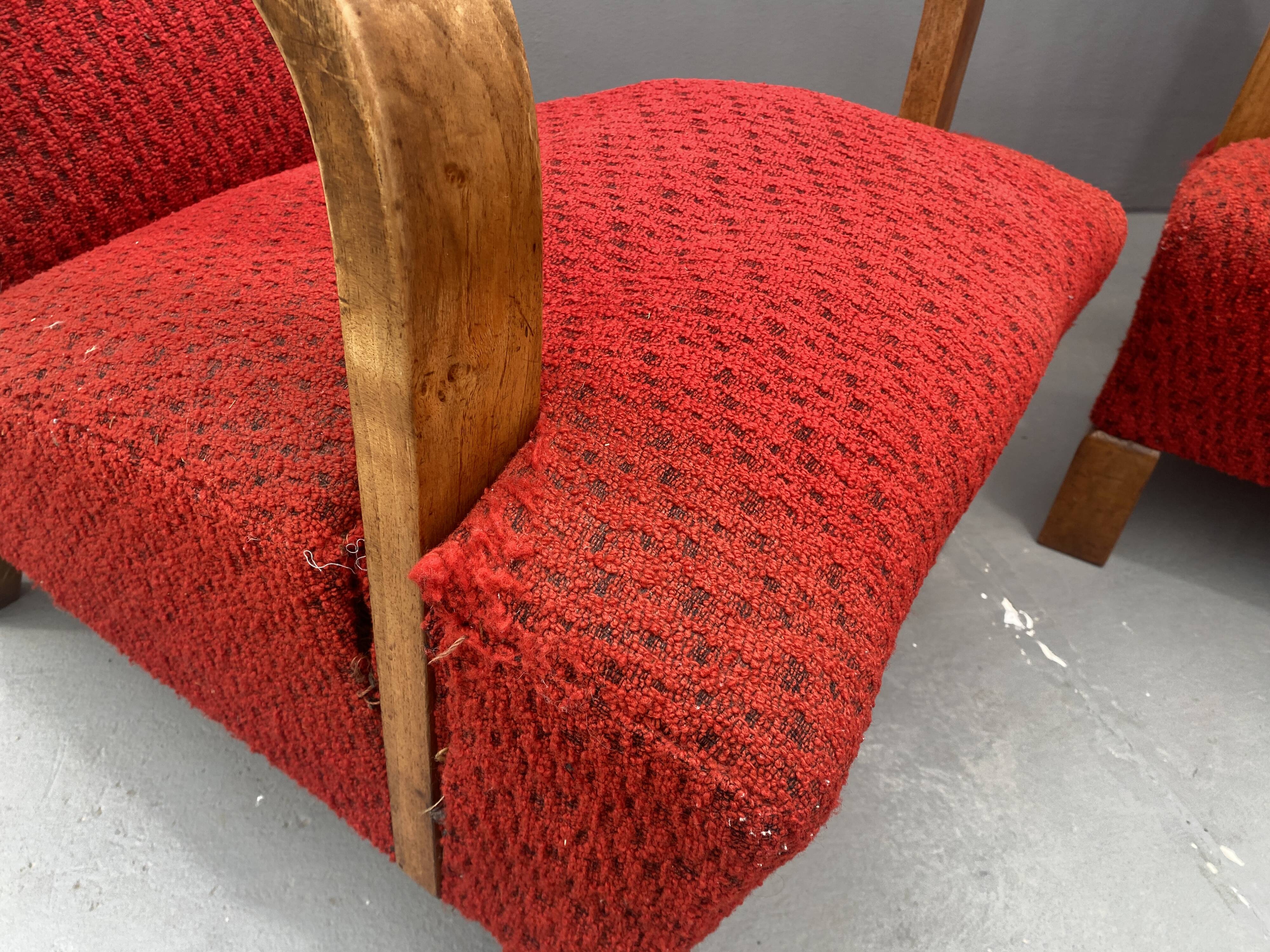 Paire de fauteuils ART DÉCO en bois courbé, années 1930