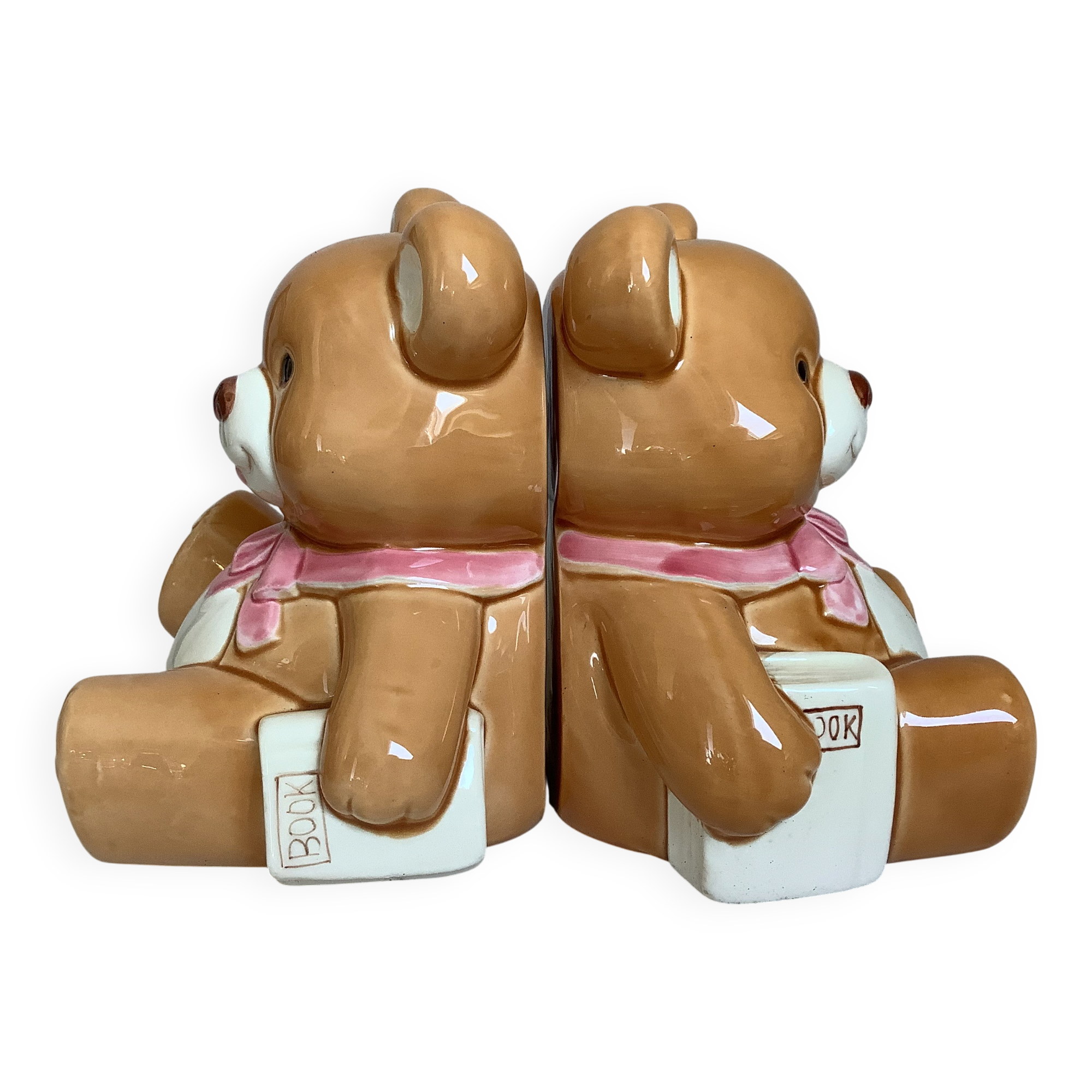Pair of brown bear bookends
