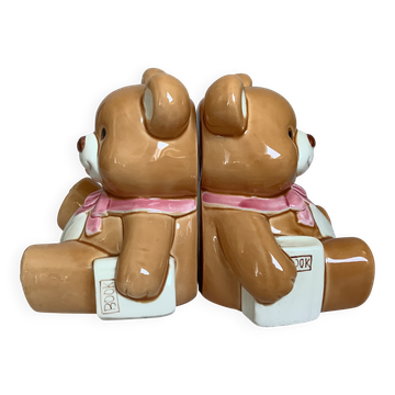 Pair of brown bear bookends